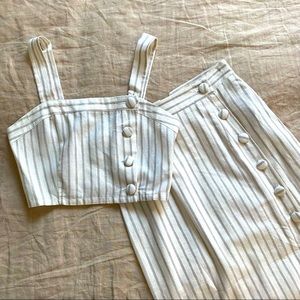 final price | two piece striped crop top + midi skirt | size S